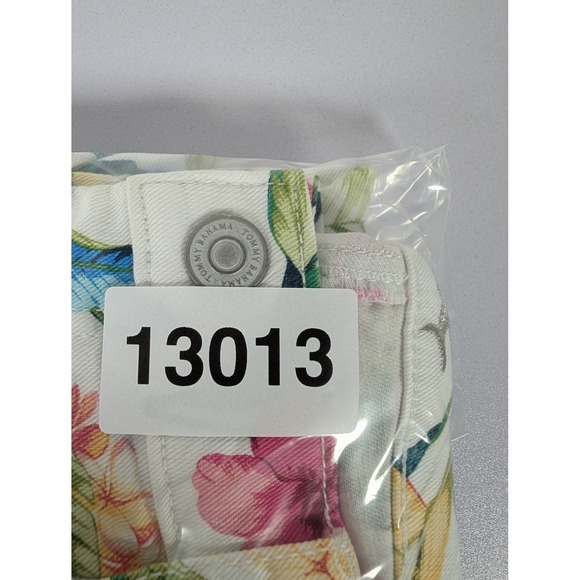 Tommy Bahama Pants Women 31x28 White Floral Tropical Stretch Denim Skinny Ankle - Picture 16 of 16